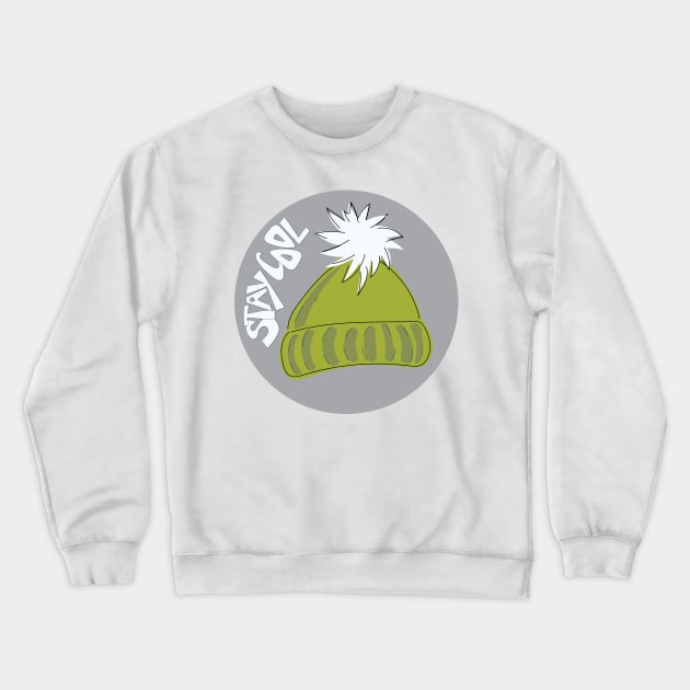 Whimsical cartoon toque with Stay Cool illustrated text Crewneck Sweatshirt by Angel Dawn Design